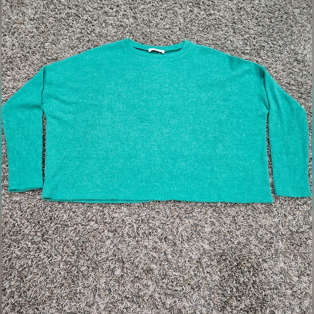 Zenana Plush Ribbed Dolman Long Sleeve Top